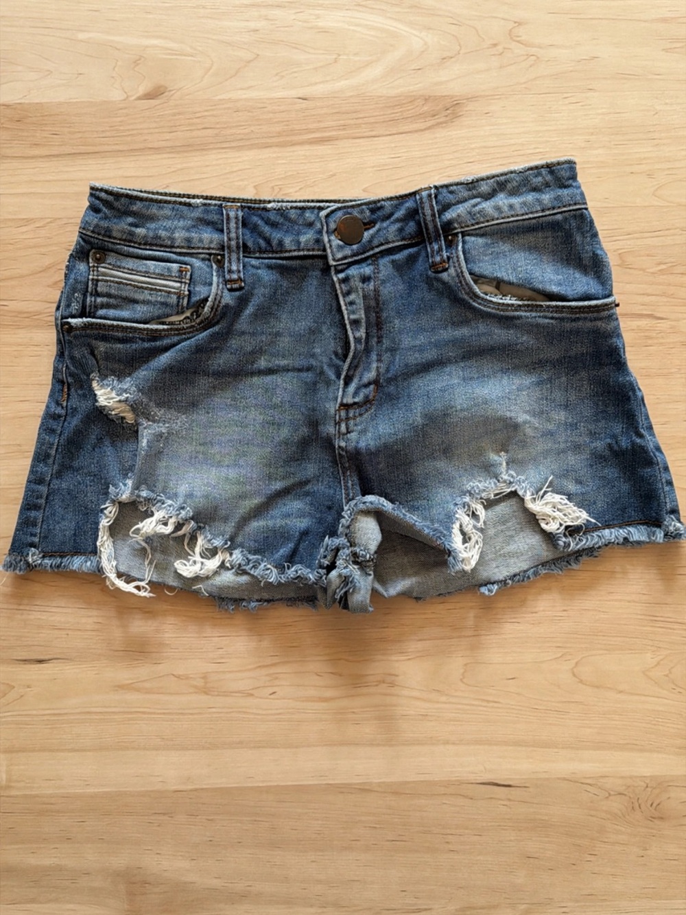 Distressed Denim Women’s Shorts - Blue